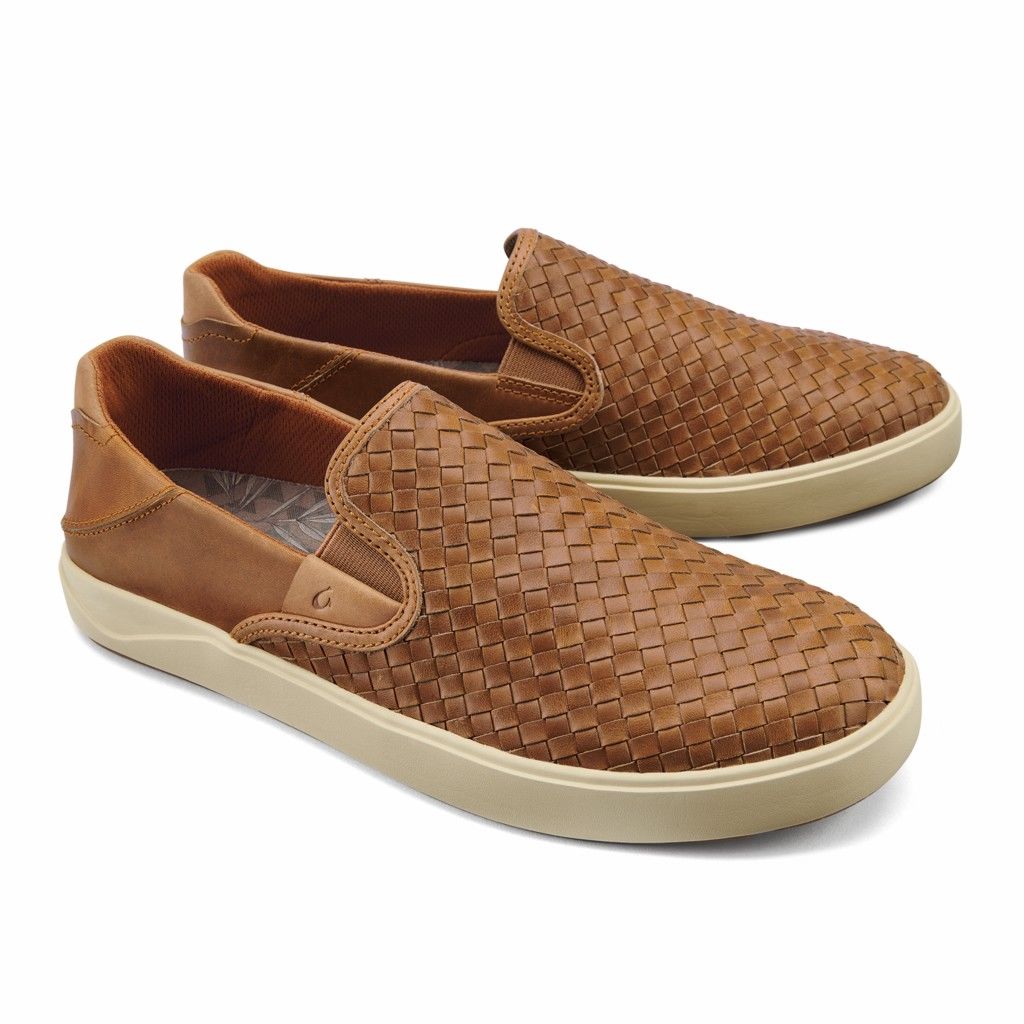 Olukai Men's Lae ahi Lauhala Slip On Shoe - Fox US745-061